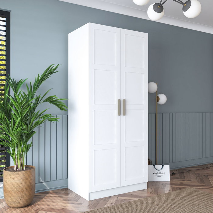 Hanah Home Armario Blanco con Estanterías Hanah Home Armario Blanco con Estanterías
